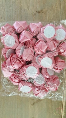 [A-012452] Satijnroos voor Broche Bruidsboeket Oudroze B 3,5-4 cm 10 stuks