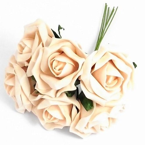 [A-013933] Foamroos Champion Champagne 7 cm bundel 6 stuks