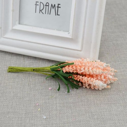 [A-014257] Lavendel Oranje Foam Kunstbloem Bundel 10 stuks