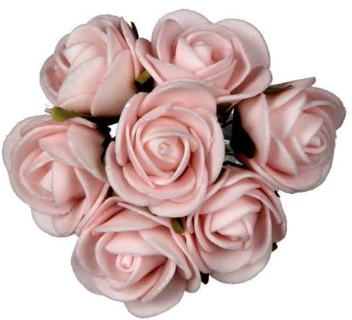 [A-014660] Mini Foam Roos Soft Roze 3 cm Zak 84 stuks