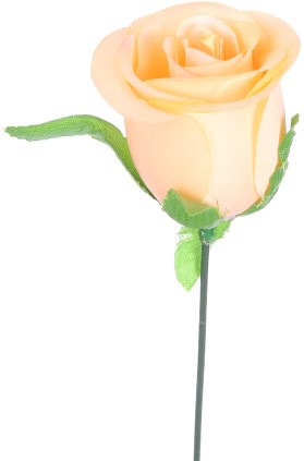 [A-015449] Zijden Roos Peach op draad doos 48 stuks