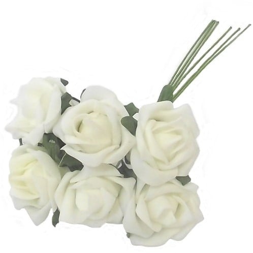 [A-015709] Foamroos Premier Kleurvast Ivory 4 cm Bundel 6 stuks