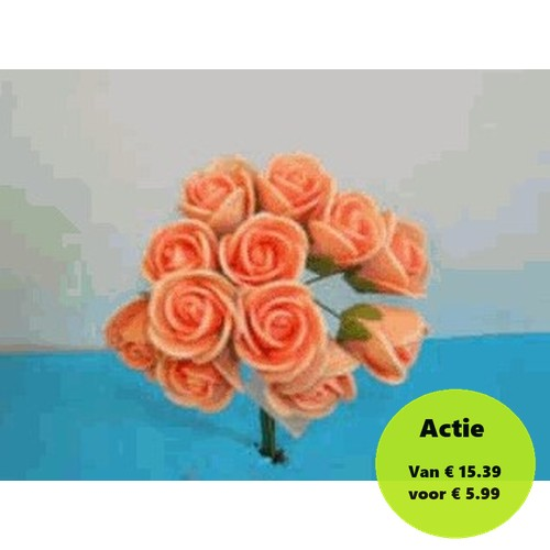 [A-015743] Mini Foam Roos Oranje 2 cm Doos 144 stuks