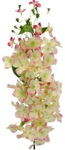 [A-016655] Bloesem Tak Hydrangea Peach Pink Zijdenbloem 108 cm