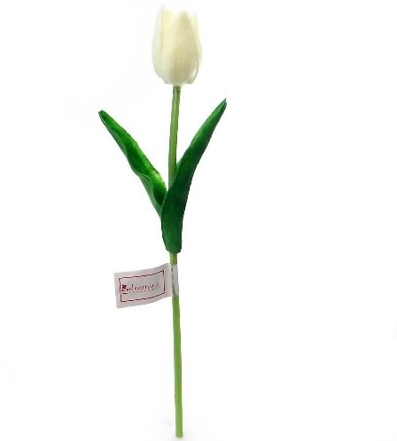 [A-017213] Tulpen Real Touch Wit Luxe Siliconen Latex per stuk 34 cm