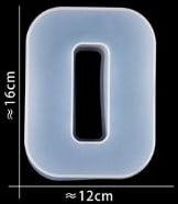 [A-024391] Siliconenmal Letter O voor Epoxy resin, zeep en kaarsen 16 cm per stuk