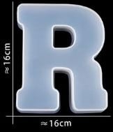 [A-024394] Siliconenmal Letter R voor Epoxy resin, zeep en kaarsen 16 cm per stuk