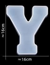 [A-024401] Siliconenmal Letter Y voor Epoxy resin, zeep en kaarsen 16 cm per stuk
