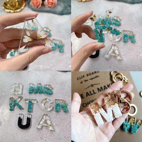 [A-024423] Siliconenmal Alfabet Letters en Cijfers voor sleutelhanger Epoxy resin zeep 16 cm per set