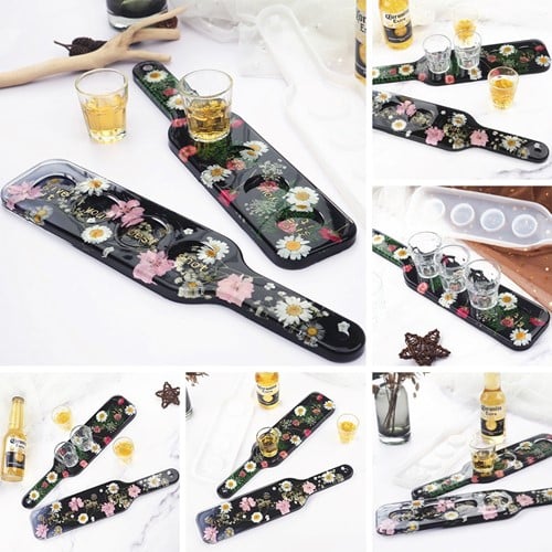 [A-024428] Siliconenmal Borrelplank en shotjes Epoxy resin 16 cm per stuk