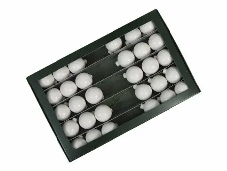 [A-027727] Kerstballen op Lange draad Opaal Wit 4 cm 30 stuks