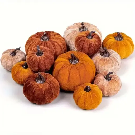 [A-027749] Vilten Pompoentjes Oranje 12 stuks per zak 
