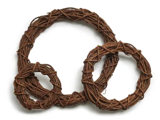 [A-027801] Actie Kransenset Rattan 50-36 en 23 cm per set van 3 op=op