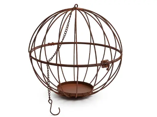 [A-027945] Metalen Frame Draadbal Globe Openklapbaar Roest 30 cm