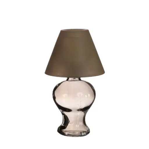[A-027968] Glazen lamp Amber voor waxinelichtje smoke grey  Ø9 h.16 cm 